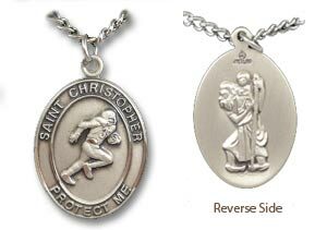 St. Christopher Football Medal and Chain
