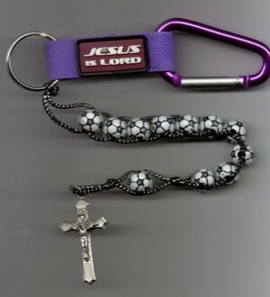 Soccer Rosary Key Chain