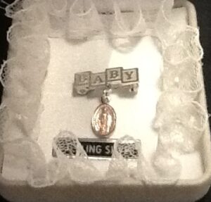 Baby Crib Pin with Miraculous Medal